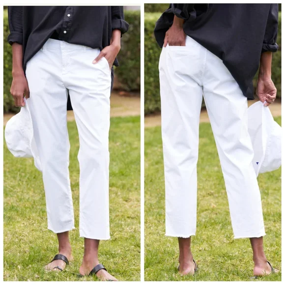 Frank & Eileen Wicklow Italian Chino White Women's 4 CURRENT STYLE! Preppy - Picture 1 of 12
